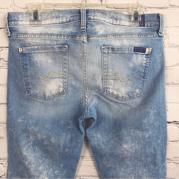 7 For All Mankind Josefina Distressed Skinny Boyfriend Jeans Sz 26 - Picture 11 of 16